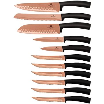 BerlingerHaus Rosegold Metallic Line Tapadásmentes bevonatú késkészlet, 11 db