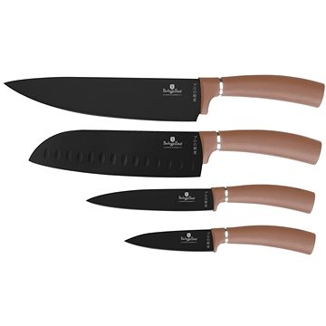 BerlingerHaus Rosegold Metallic Line Tapadásmentes bevonatú késkészlet, 4 db