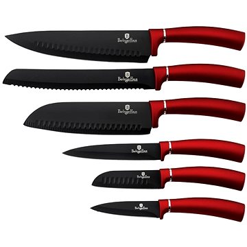 BerlingerHaus Burgundy Metallic Line Tapadásmentes bevonatú késkészlet, 6 db