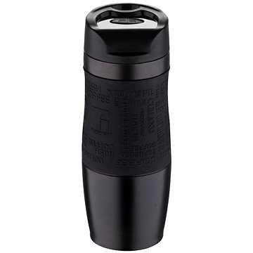 Bergner Thermo bögre csúszásmentes fogantyúval, 400 ml, fekete