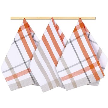 Bellatex 3 darabos készlet - 50×70 cm - kockás, narancsszín