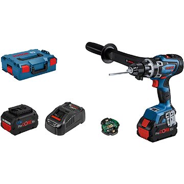 Bosch GSR 18V-150 C Professional, 2x 8,0 Ah ProCore, gyorstöltő, L-Boxx