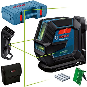 BOSCH 0601063W02 GLL 2-15 G Professional Vonallézer + LB 10 (4×AA)