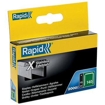 Rapid Tűzőkapocs, 140 / 10 mm, 2000 db, rozsdamentes acél, dobozban