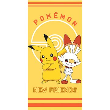 Kaptan Pokémon Pikachu és Scorbunny - törölköző gyerekeknek
