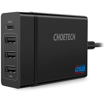 ChoeTech Multi-Charge USB-C PD 60W + 3x USB-A töltőállomás - Hálózati adapter