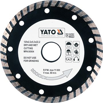 Yato gyémánt korong 125 x 22,2 x 2,6 mm turbó