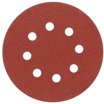 VOREL Csiszolópapír, tépőzáras, lyukakkal, 125 mm, P120, 5 db