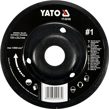 YATO Rotációs ráspoly, kúpos, finom, 125 mm, 1. típus