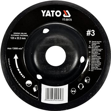 YATO Rotációs ráspoly, finom, 125 mm, 3. típus