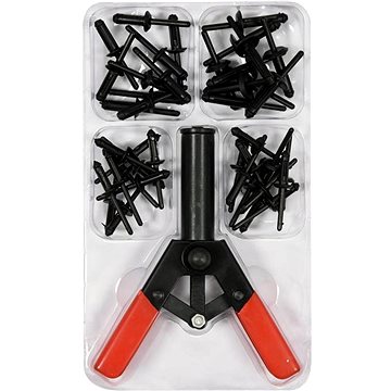 YATO kézi szegecselő 165 mm, műanyag szegecsek 5;6,3;6,6 mm 41 db