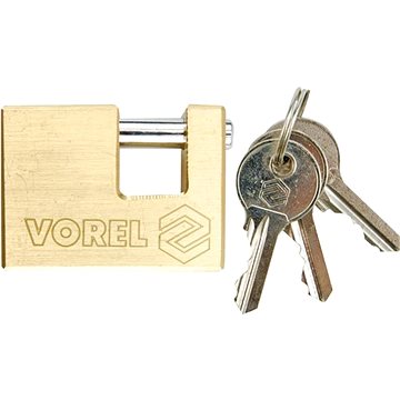 VOREL, 65 mm-es csapszeges sárgaréz, 3 kulccsal