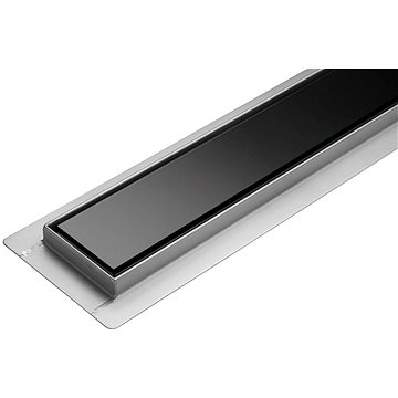 Lineáris fürdőszoba fiókos fekete üveg 60 cm nedves és száraz