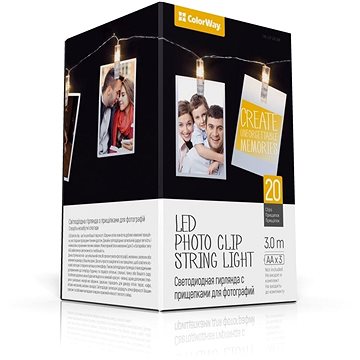 ColorWay CW-LCP-20L30B, Parti fotócsipeszek, 20x LED, 3 m, 3x AA