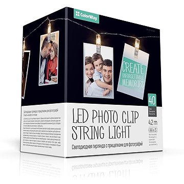 ColorWay CW-LCP-40L42B, Parti fotócsipeszek, 20x LED, 4,2 m, 3x AA