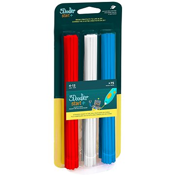3Doodler ECO-PCL Start+ 3D toll utántöltő 75 db - piros, kék, fehér