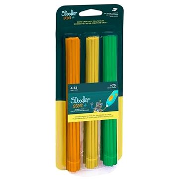 3Doodler ECO-PCL Start+ 3D toll utántöltő 75 db - narancsszín, sárga, zöld