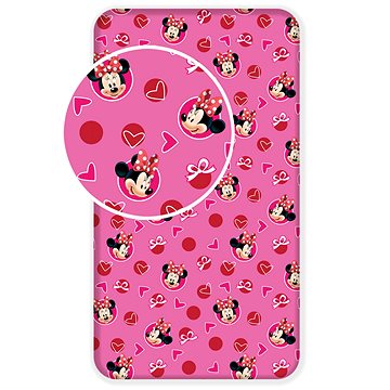 Jerry Fabrics 02 Minnie Hearts lepedő, 90×200×25 cm