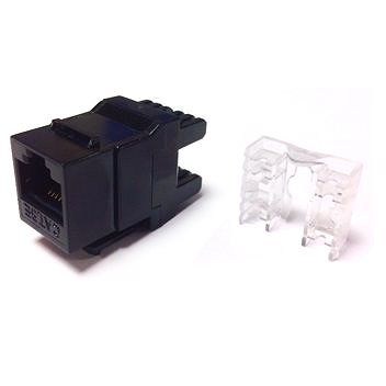 Datacom RJ45 UTP CAT5E, DUAL, SLIM, fekete