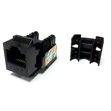 Datacom RJ45 UTP CAT6, DUAL, MINI, fekete