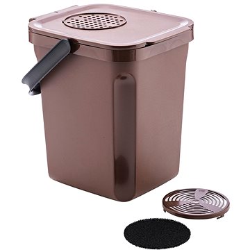 Denox Active Biohulladék gyűjtő szemetes, 10 l, barna