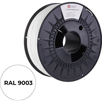 C-TECH PREMIUM LINE ASA 3D nyomtatószál, szignálfehér RAL9003