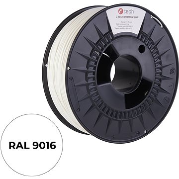 C-TECH PREMIUM LINE PETG 3D nyomtatószál, közlekedési fehér RAL9016