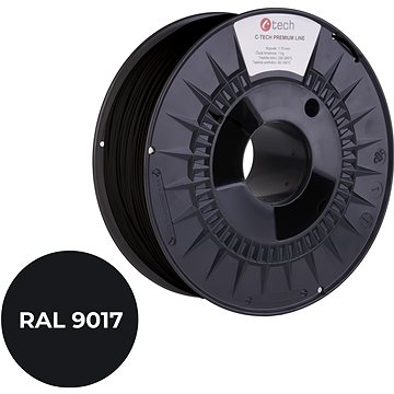 C-TECH PREMIUM LINE PETG 3D nyomtatószál, közlekedési fekete RAL9017