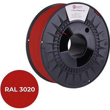 C-TECH PREMIUM LINE PETG 3D nyomtatószál, közlekedési piros RAL3020
