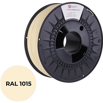 C-TECH PREMIUM LINE PETG 3D nyomtatószál, világos elefántcsont RAL1015
