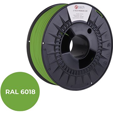 C-TECH PREMIUM LINE PETG 3D nyomtatószál, sárgászöld RAL6018