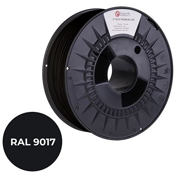 C-TECH PREMIUM LINE PLA 3D nyomtatószál, közlekedési fekete RAL9017