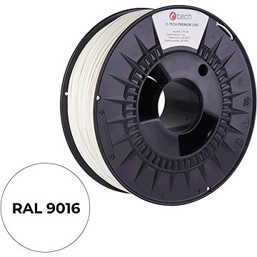 C-TECH PREMIUM LINE TPU 90A 3D nyomtatószál, szignálfehér RAL9003