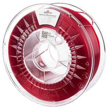 Spectrum 3D nyomtatószál, Premium PET-G, 1,75 mm, Transparent Red, 1 kg