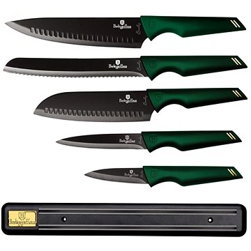 BERLINGERHAUS Emerald Collection késkészlet mágneses tartóval - 6 db