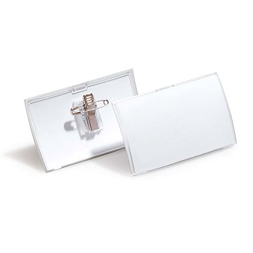 DURABLE Click Fold Névkitűző, csíptető + tűző, 54×90 mm