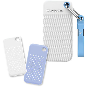 Verbatim Pocket SSD 2TB, fehér / világoskék + 2× tok