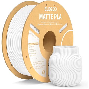 Elegoo PLA MATTE - 1,75mm, 1kg, Cardboard Spool, Matte White