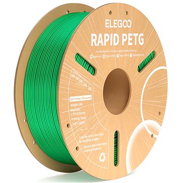 Elegoo RAPID PETG - 1,75mm, 1kg, Cardboard Spool, Green
