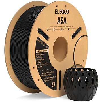 Elegoo ASA - 1,75mm, 1kg, Cardboard Spool, Black