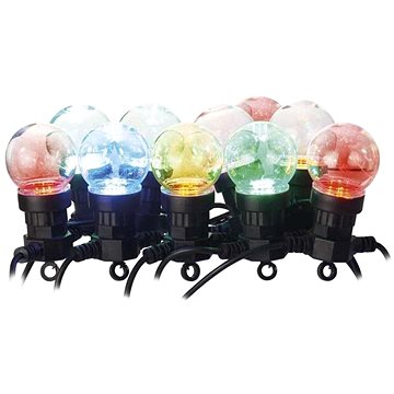 EMOS LED fényfüzér – 10x party égő, 5 m, kültéri és beltéri, többszínű