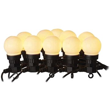 EMOS LED fényfüzér – 10x party égő, opál, 5 m, kültéri és beltéri, meleg fehér