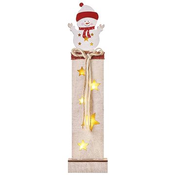EMOS LED dekoráció - fa, hóember, 46cm, 2x AA, beltéri, meleg fehér, időzítő