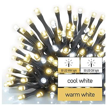 EMOS Standard LED sorolható karácsonyi füzér, 10 m, kültéri, meleg/hideg fehér