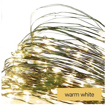 EMOS LED karácsonyi nano fényfüzér, zöld, 15 m, kültéri és beltéri, meleg fehér, időzítő