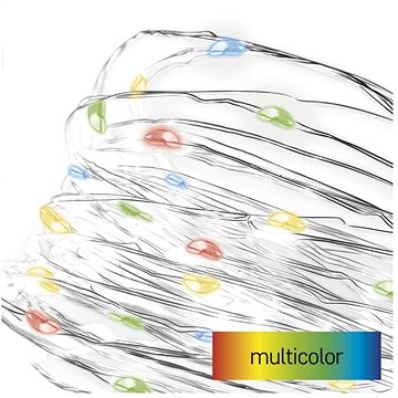 EMOS LED karácsonyi nano fényfüzér, 1,9 m, 2x AA, beltéri, többszínű, időzítő