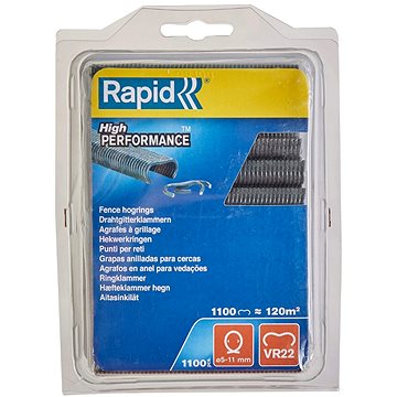 Rapid Kerítés kapocs, VR22/5-11 mm, 1100 db, acél, szürke PET bevonat, buborékfóliás csomagolásban
