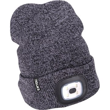 EXTOL LIGHT Sapka fejlámpával, 4 × 45 lm, szürke / fekete, UNI