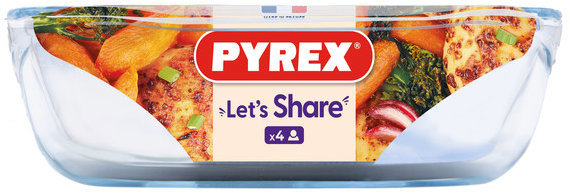 Pyrex sütőedény, edzett üveg 30 × 20 cm