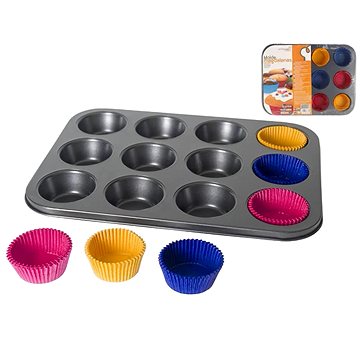 GERIMPORT Muffin forma, 12 db + 60 db papírkosár